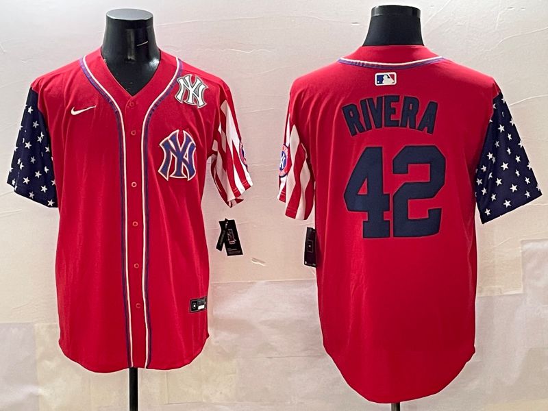 Men New York Yankees #42 Rivera Red a generation of national flags Jointly Name 2025 Nike MLB Jersey style 8->new york yankees->MLB Jersey